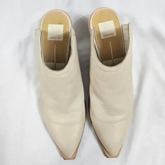 Dolce Vita Block Heel Mule In Cream - Size 11 - Picture 3 of 13